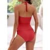 Solid Color Bikini Deep V Two Piece Sets Swimsuit Women Tropical Swimwear Push Up High Waist Female Brazilian Biquini Beachwear
