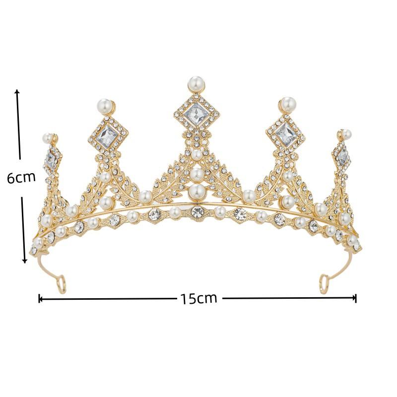 High end Pearl Crown Headwear Headband Children's Princess Birthday Crown Girls' Hairpin Little Girls' Hair Accessory Headband
