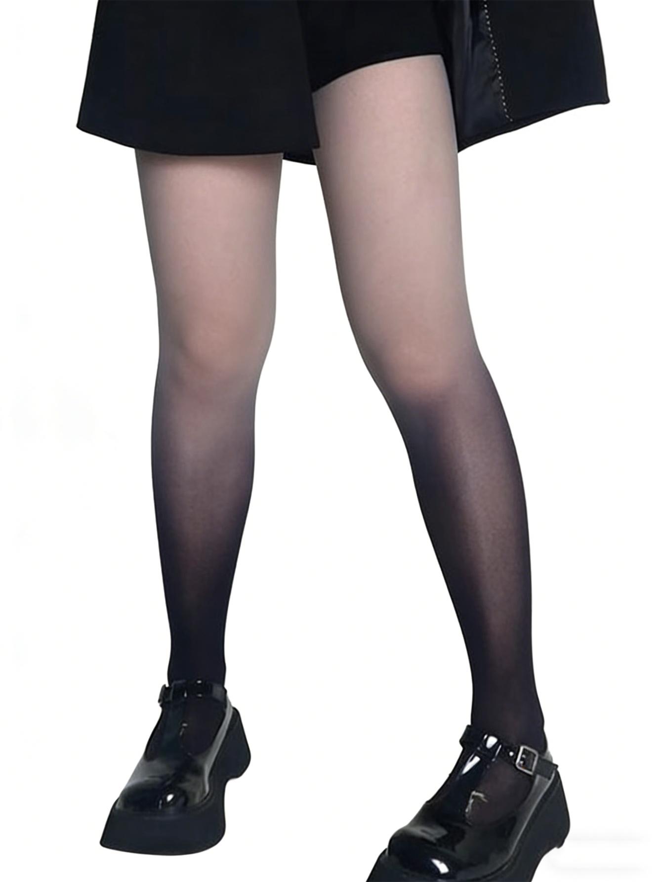 

1 Pc Valentine S Day Women S Gradient Sheer Pantyhose Pure Desire Style Ultra-Thin Stretchy Black Stockings For Romantic Date One Size