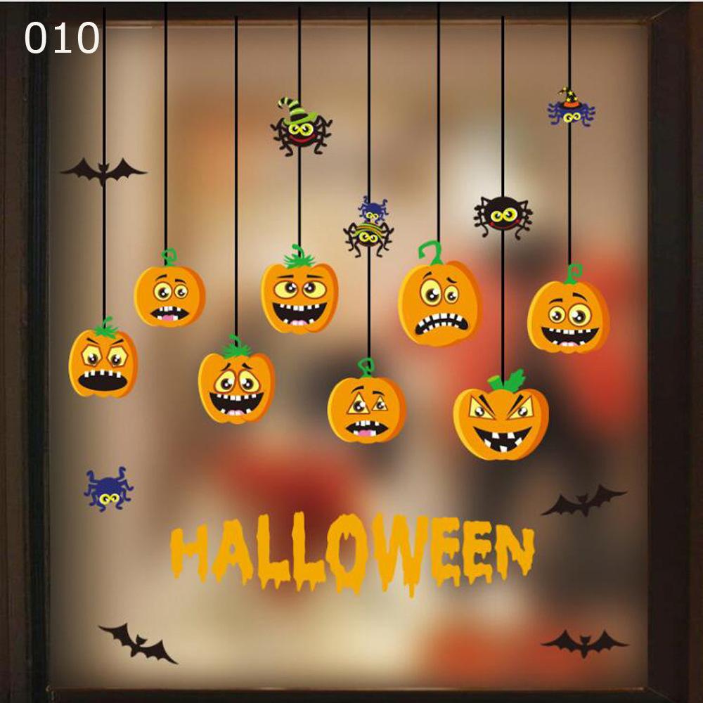 Halloween Hotel Shopping Mall School Classroom Window Sticker Pumpkin Skeleton Wizard Bat And Other Glass Stickers Wall Stickers