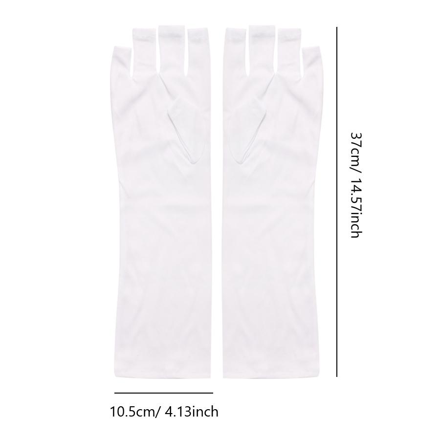 Nail Art UV Protection Gloves for UV LED Lamp Nail Dryer Light Radiation Protection, Nail Art Tool Open-toed White