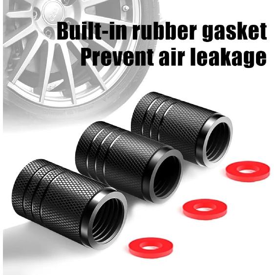 Tire Valve Stem Caps tire Valve Covers Valve stem Covers Black 5 pcs/Pack Anodized Aluminum Tire Valve Cap Set Corrosion Resistant Universal Stem
