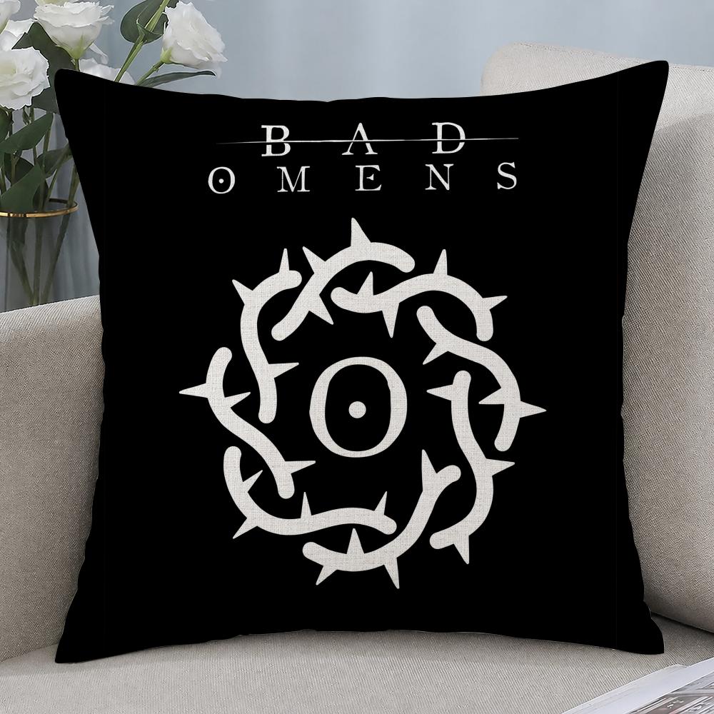 Band Bad Omens Cushion Cover Cushion Covers Natural Linen Breathable Sofa Bedroom Decor Pillowcase