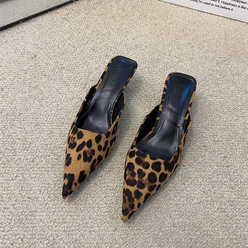 Estivi Gladiatore Donna Mules Pantofole Moda Elegante Punta Appuntita Ciabatte Scarpe Signore Outdoor Abito Tacco Alto Sandali
