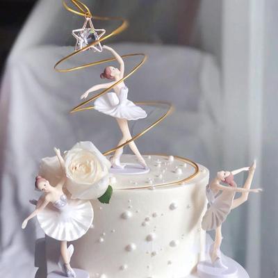 3Pcs Ballet Cake Topper Picks Dance Movements Wedding