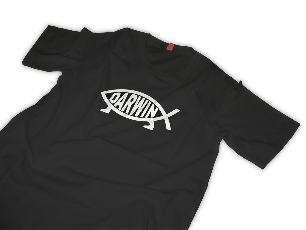 

Darwin T Shirt Evolution Fish top christian fish L