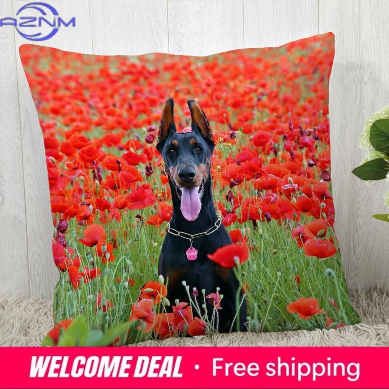 Pillowcase Doberman Pinscher Modern Home Living Room Decoration