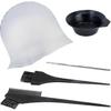 5 Pcs Silicone Highlighting Cap Kit Punched Hole Highlight Cap with Hook Needles Salon Hair Dye Comb Hair Dye Brushes T Walkbee 3776 B