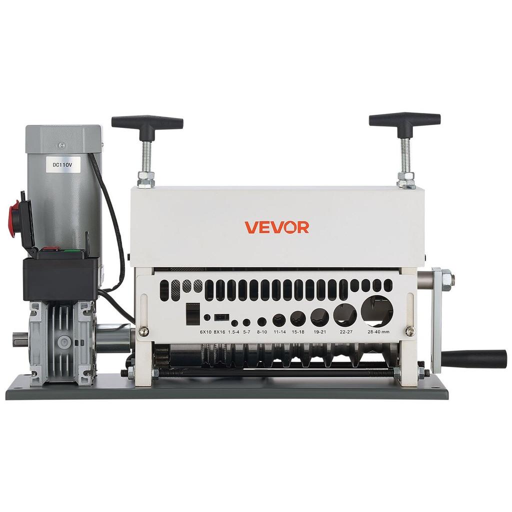 Electric Wire Stripper Machine, 1.5-40 Mm, 11 Channel Automatic Copper Cable Stripper, 370W Wire Stripper Tool with Manual Hand Crank Mode, Emergency