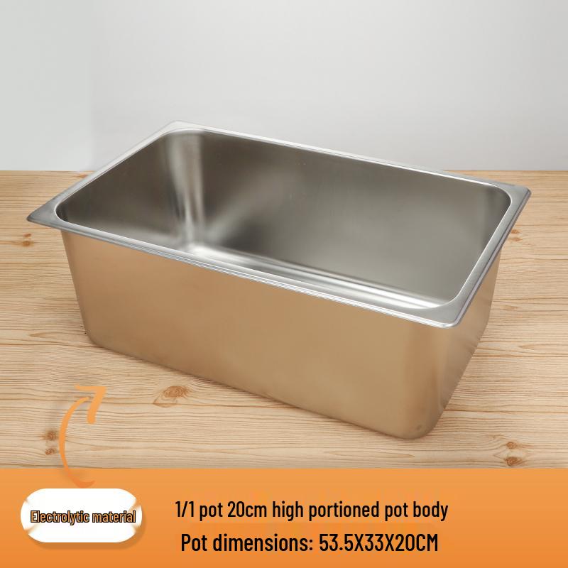 Rectangular Stainless Steel Serving Pans with Lids - Ideal for Mala Tang, Vegetables, Milk Tea, and Ice Cream