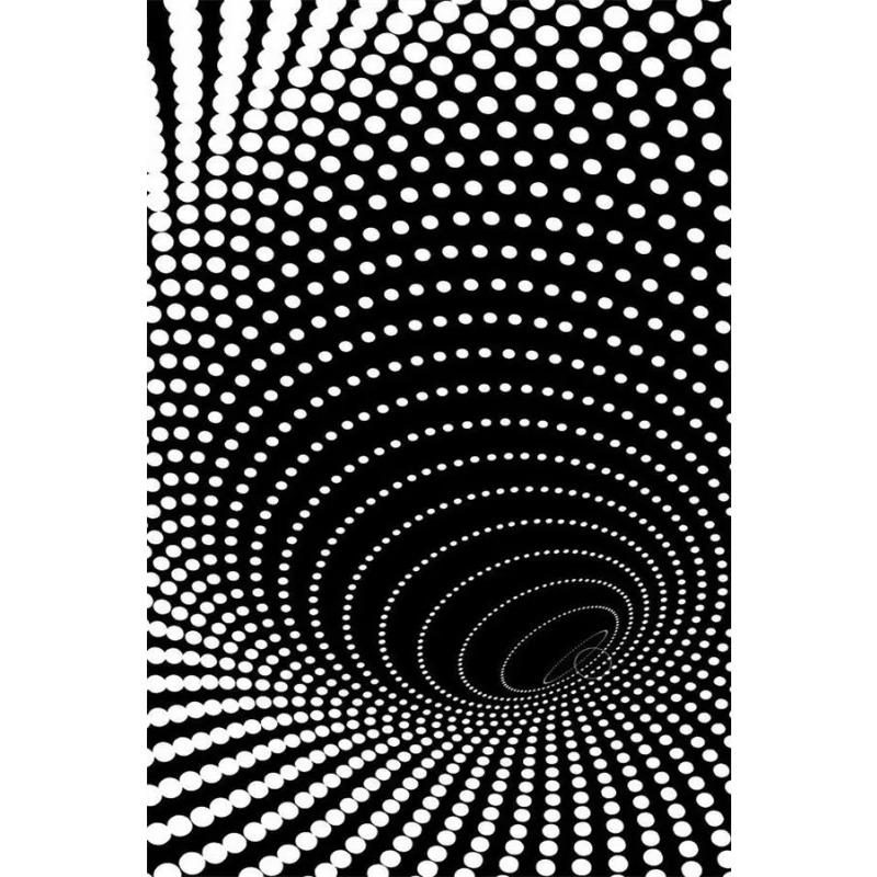 Stampe Poster con Illusioni Ottiche Astratte Per Soggiorno Decorazioni per la Casa Bianco e Nero Trippy Psichedelico Pittura su Tela Arte da Parete