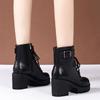 Fashion versatile British style thick heel Martin boots women's 2025 autumn and winter new thick-soled belt buckle short boots children