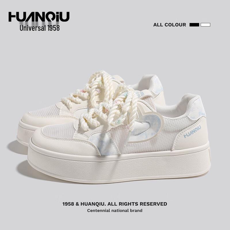 Women s Breathable Mesh Lace-up Platform Sneakers 36