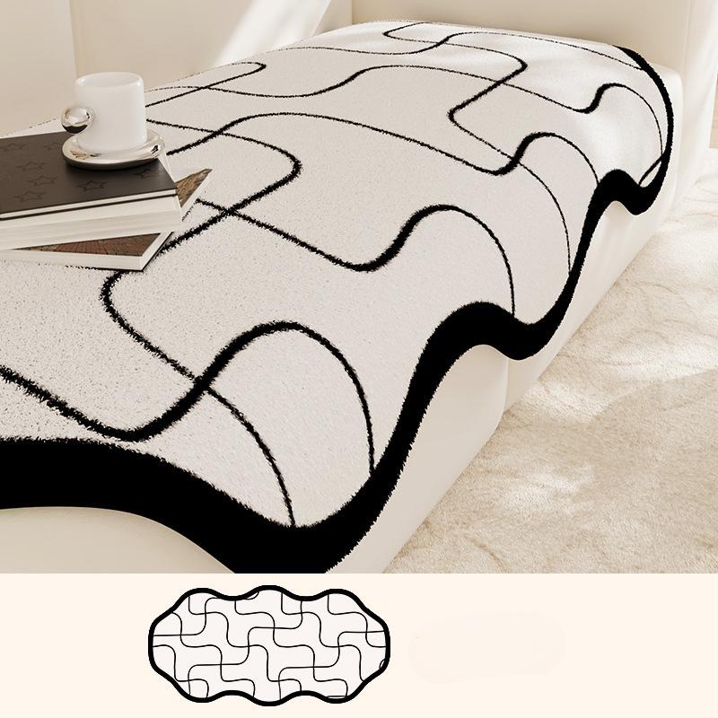 

Plush Irregular Shaped Sofa Cushion Non-Slip Sofa Cover Cover Cloth Sofa Cover Dustproof Anti-Scratching 90*90cm