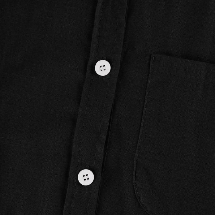 Classic Women's Long Sleeve Cotton Linen Shirt Lapel Button Blouse