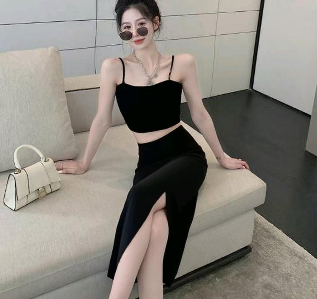 

Шикарный топ-майка без спины: Идеально для побережья! Кокетливый А-силуэт, подчеркивающий талию, для лета горячей девушки. Small чёрный