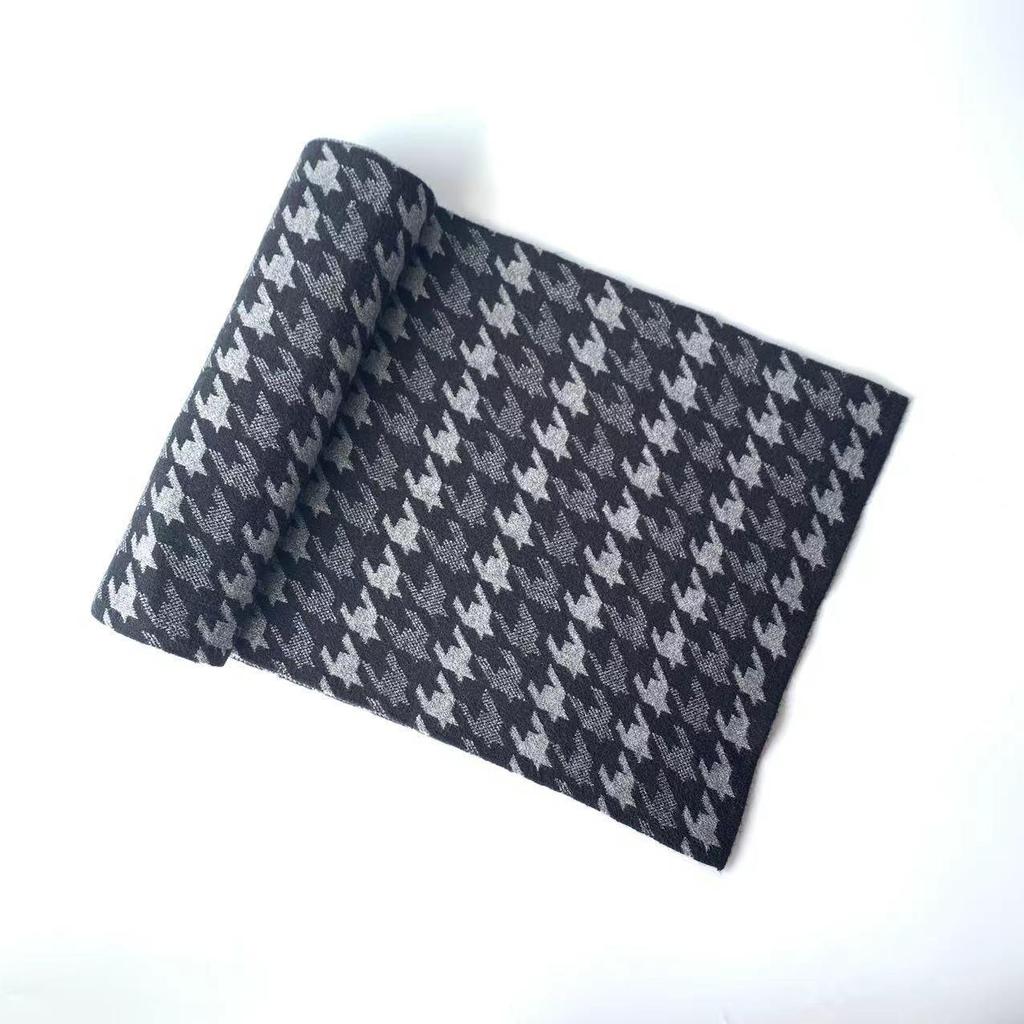 Men's High-End Classic Cashmere Jacquard Neck Warmer Scarf