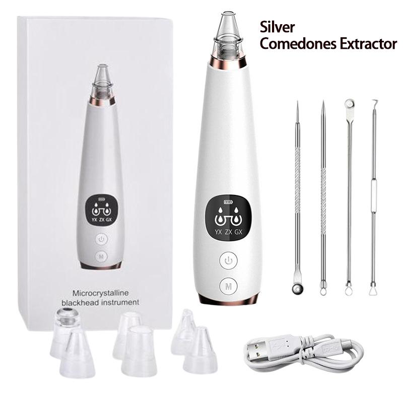 Beauty Instrument 6 Nozzle Facial Vacuum Pore Cleaner. Instrument for cleaning pores and blackheads. Instrument for facial cleansing and exfoliation
