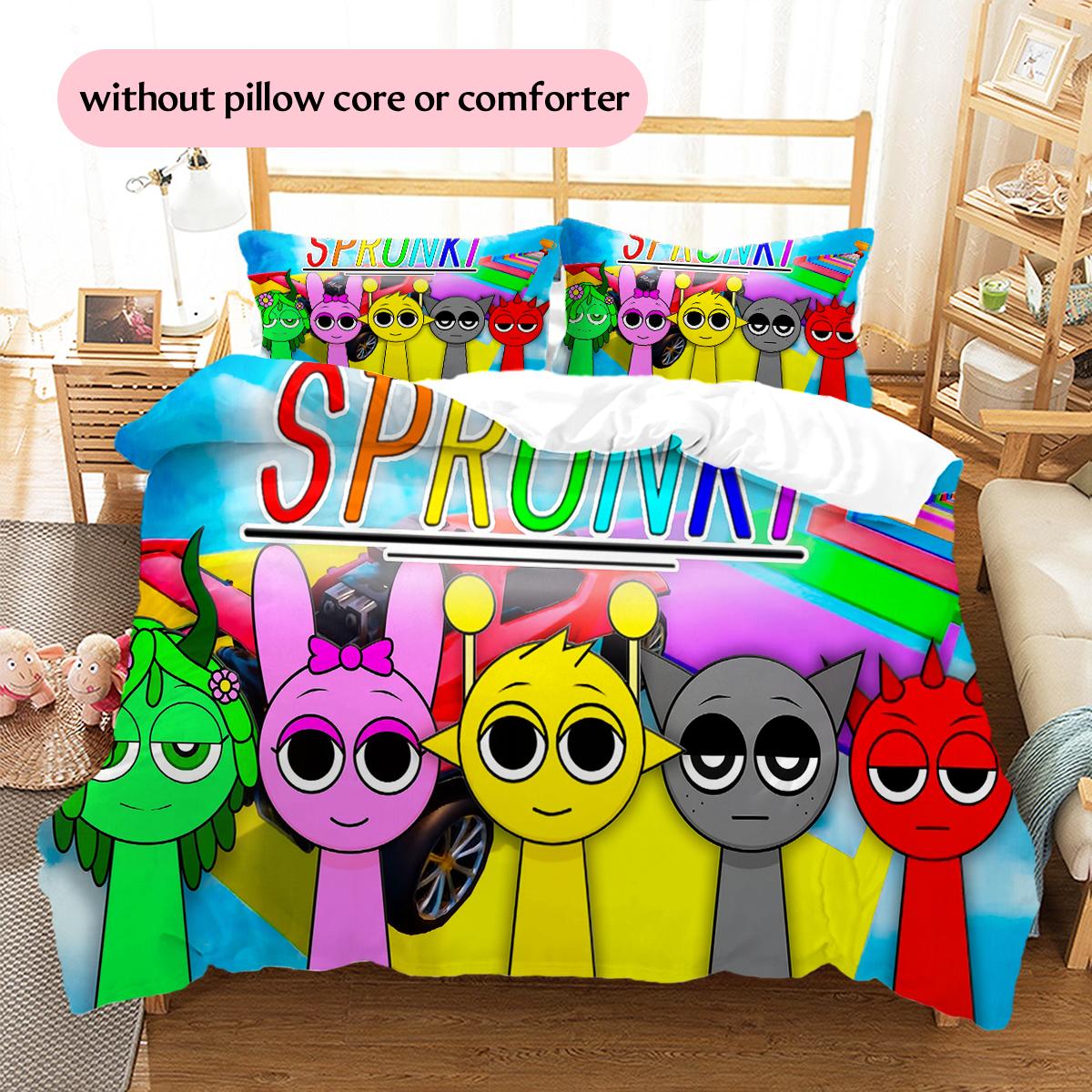 

sprunki Pattern Bedding Home Decoration Birthday Gift (1 * duvet cover + 2 * pillowcase, without core) 135x200cm