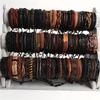 20 st flätade läderarmband för män kvinnor wrap träpärlor manschettarmband hampa snören etnisk tribal handgjord wrap handledsband Bra