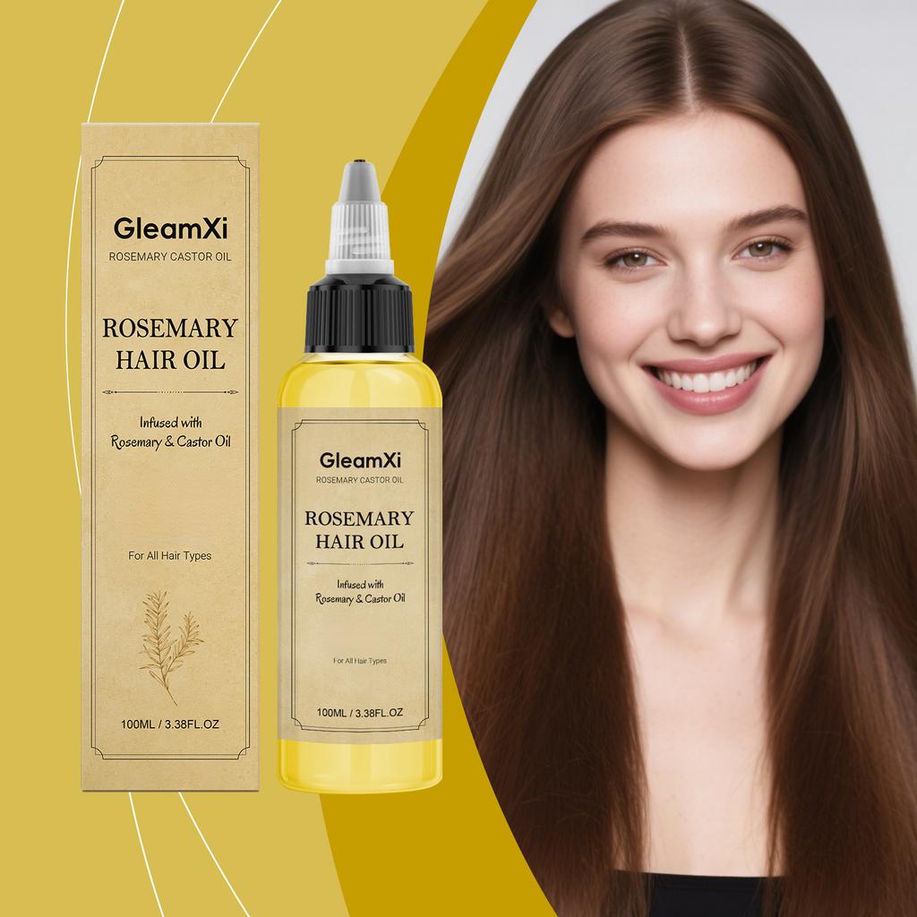 Olio Essenziale per la Cura dei Capelli al Rosmarino Olio per la cura dei capelli quotidiano volumizzante, idratante e lisciante per capelli leggeri