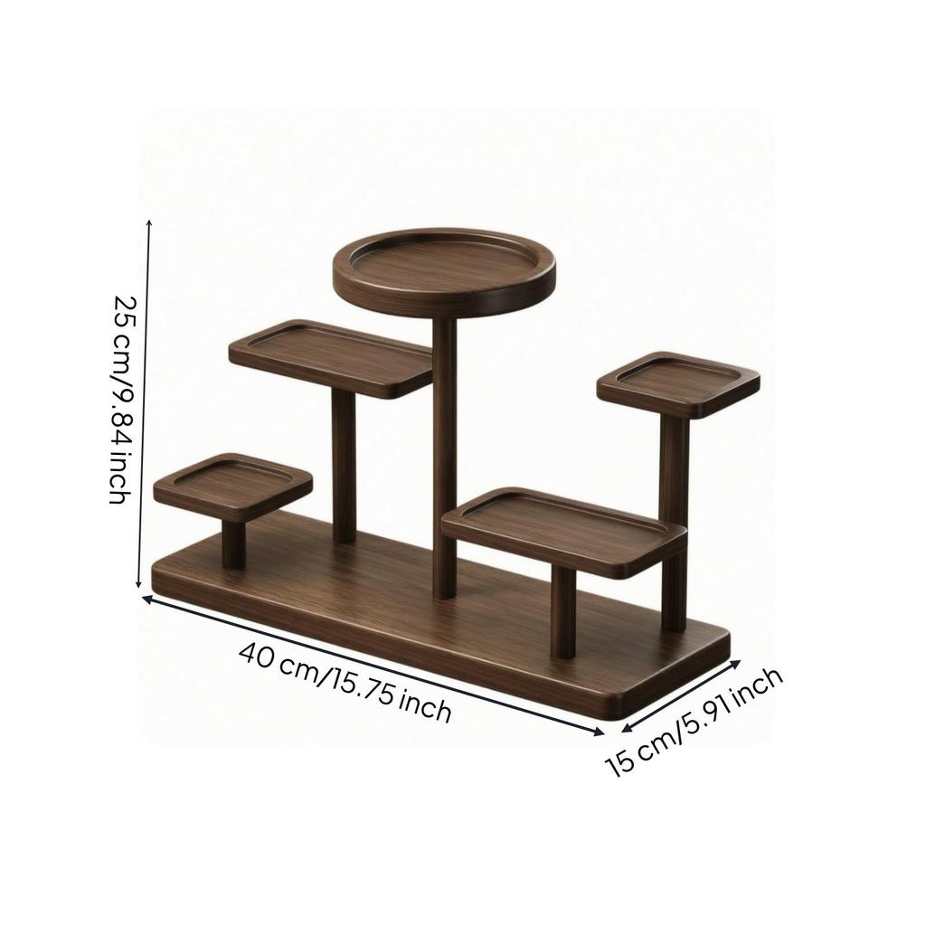Teaware Display Stand MultiLevel Tiered Tabletop Rack Compact for Tea Lovers,