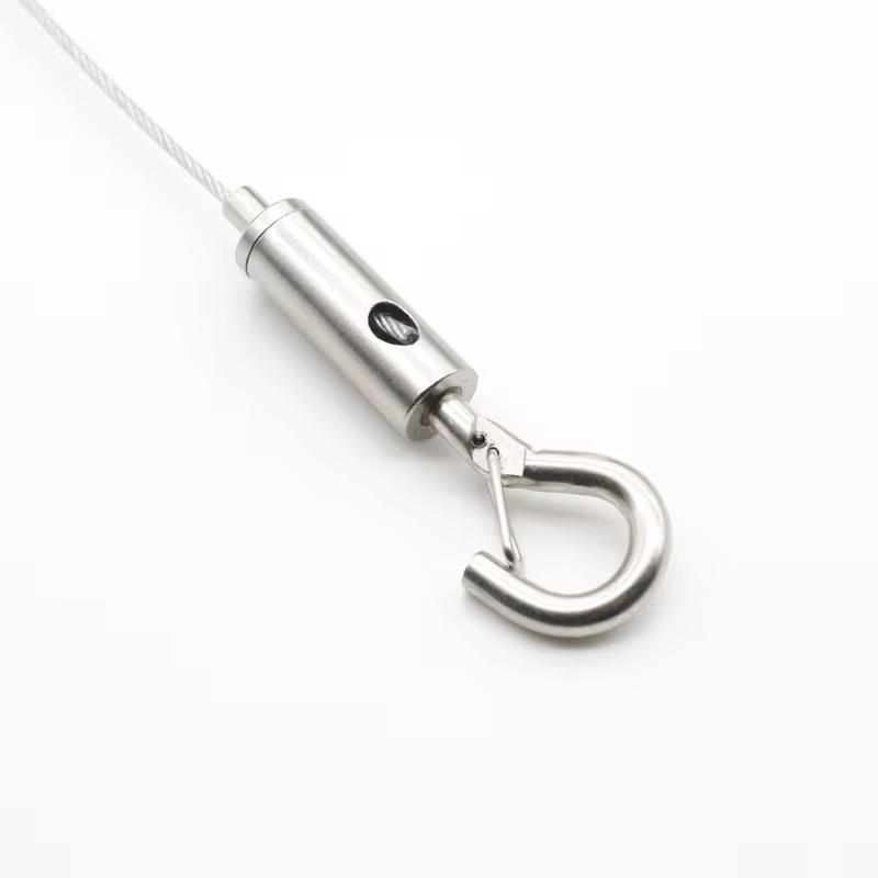 1.5mm/2mm/3mm stainless steel wire rope with adjustable spring hook, clothesline hanging rope