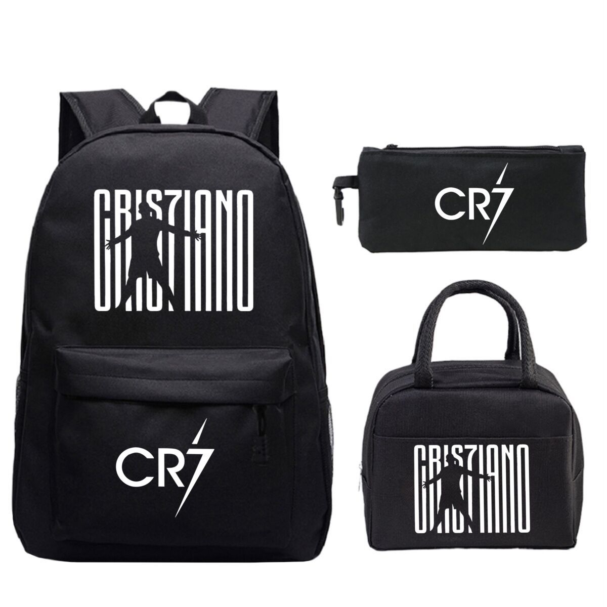 Football Player C Luo S Peripheral Printed Primary And Secondary School Student Schoolbag Three-Piece Youth Leisure Backpack no specifications