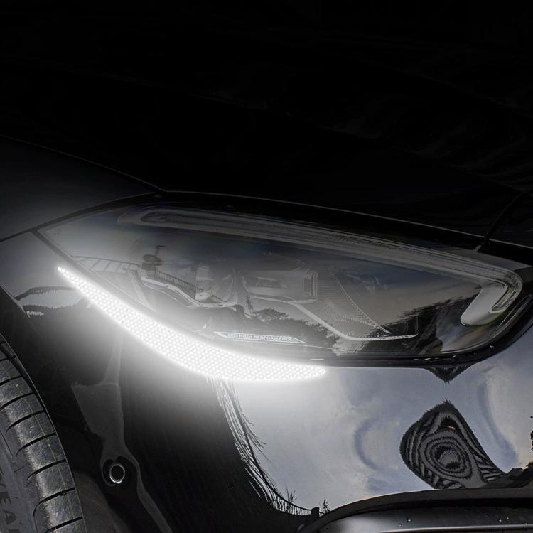 1Pair Auto Reflect Decoration Stickers Car Headlight Stickers Reflective Trim Night Strips Warning Safety Car Driving Eyebr S9Z9