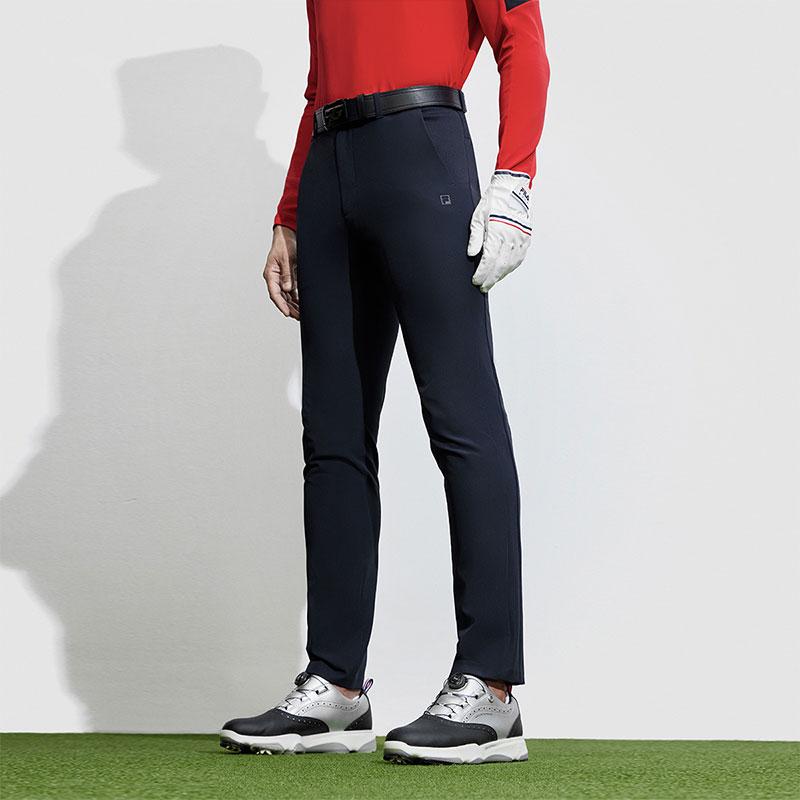 FILA Golf Series Solid Color Straight Leg Woven Casual Pants Men bottoms Legendary-Blue A11M415805FNV