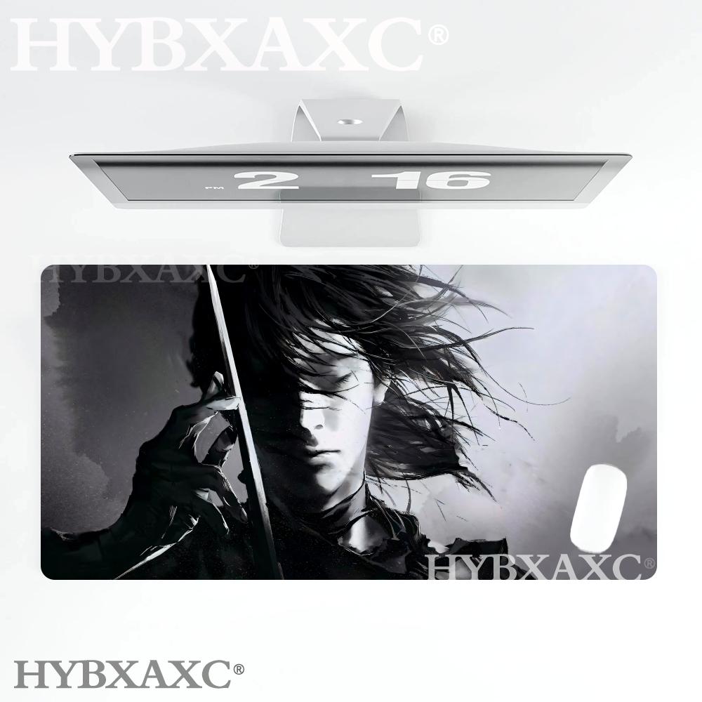 HYBXAXC Samurai Swordsman Mouse Pad Aesthetic Black White Japanese Style Large Gaming Desk Mat Samurai Aesthetic Desk Decor 400X800X2MM