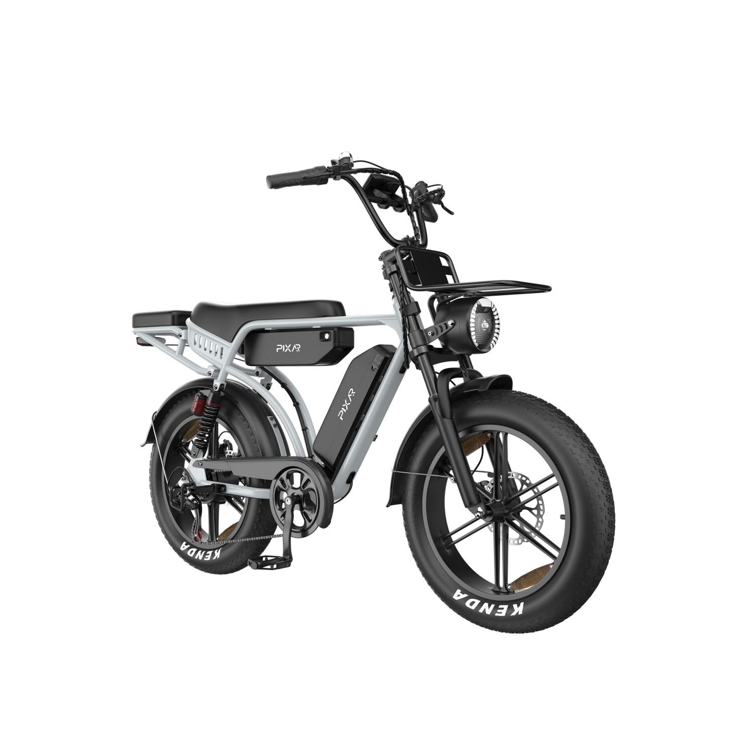 PIXAR M9 Fully-Suspension Elektrofahrrad mit 48V 35AH Doppelakku grau
