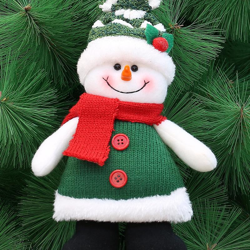 New knitted fabric small Santa Claus snowman elk doll Christmas tree holiday decoration pendant