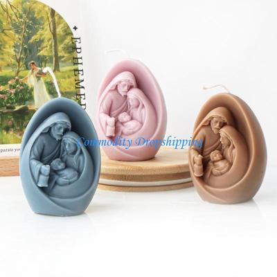 Y5JC Famille de l'Enfant Jésus Moules Crèche Moules en Résine Silicone pour Bricolage Plâtre Artisanat Fabrication Décorations Maison