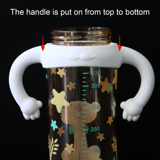 Baby Bottle Silicone Handle Soft Grip Breastfeeding Bottle Handle Attachment Flexible Bottle Accessory for Newborns