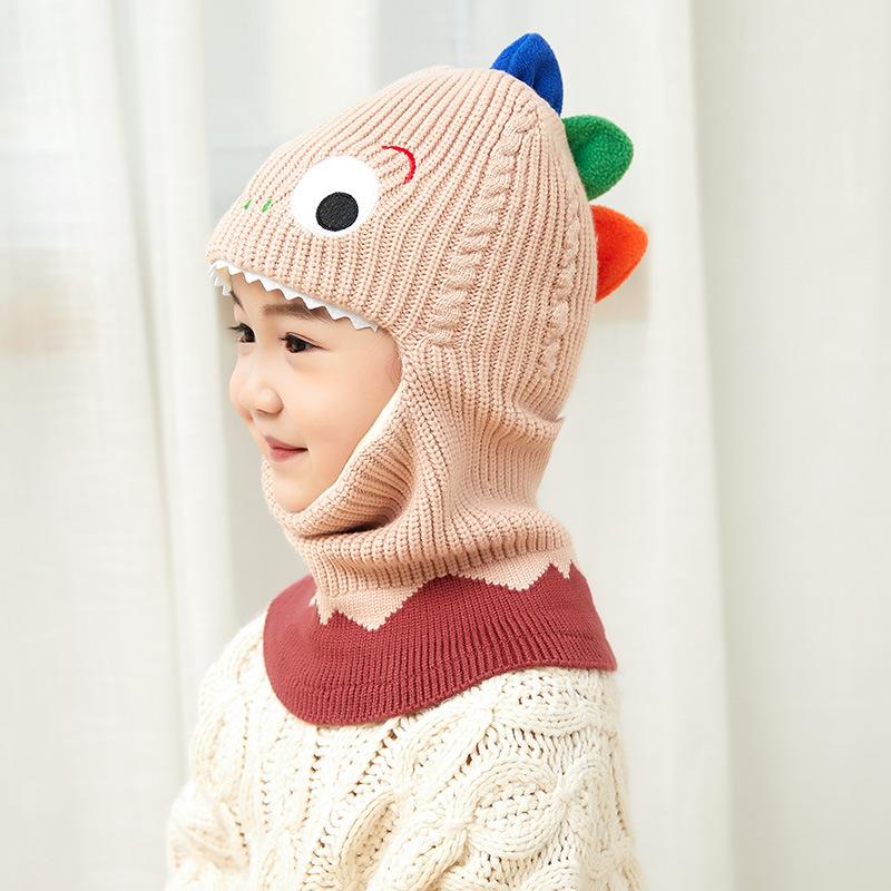 Children's Hats Autumn and Winter Girls Fleece Ear Protection Scarf Baby Winter Windproof Face Protection Integrated Wool Hat