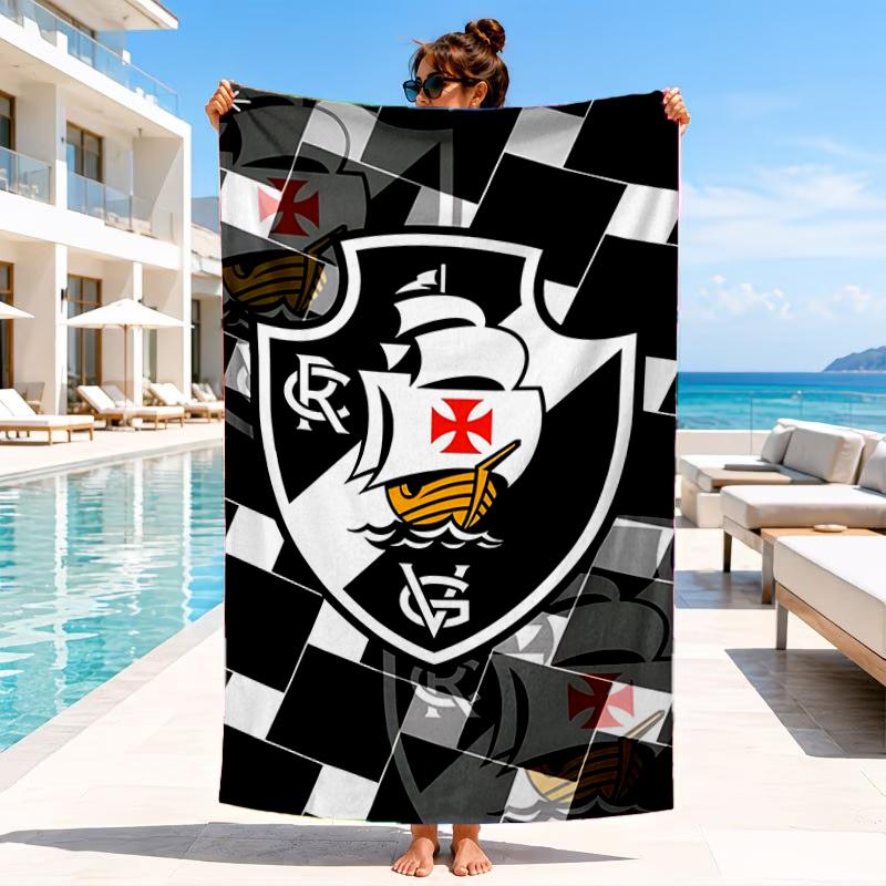 Football Club Emblem Beach Towel, Microfiber Beach Towel, Perfect For Pool, Beach, Travel, Home Decor Beach Party Fan gifts