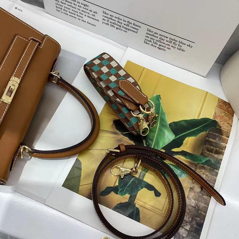 Erste Schicht Rindsleder Handflächenmuster Zweite Generation Kelli Tasche tragbare Schulter-Umhängetasche mit doppeltem Schultergurt (M09KL)