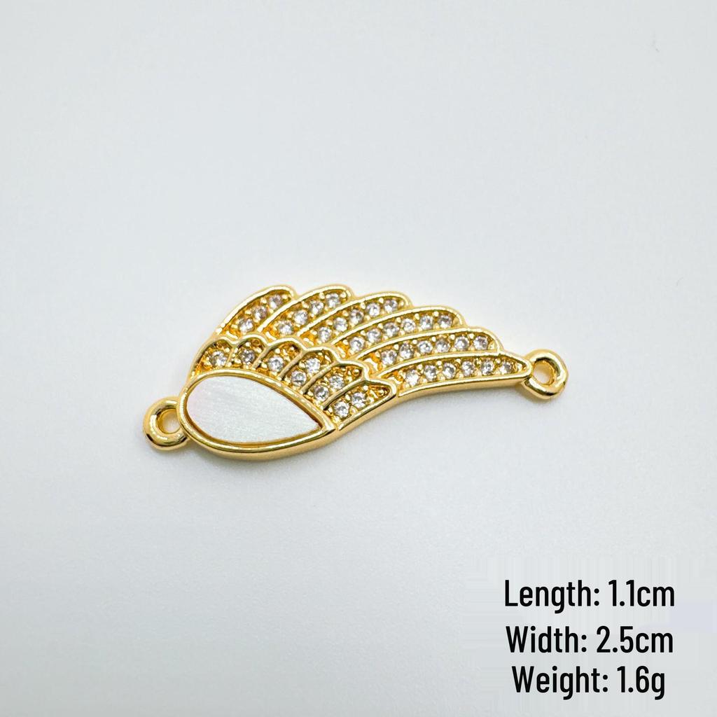 European Retro Copper-Plated Real Gold Pendant Jewelry with Mother of Pearl Double Pendant for Women