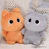 Siamese Kitten Orange Cat Plush Doll Lazy Heterochromatic Cat Doll  Kids Holiday Gifts