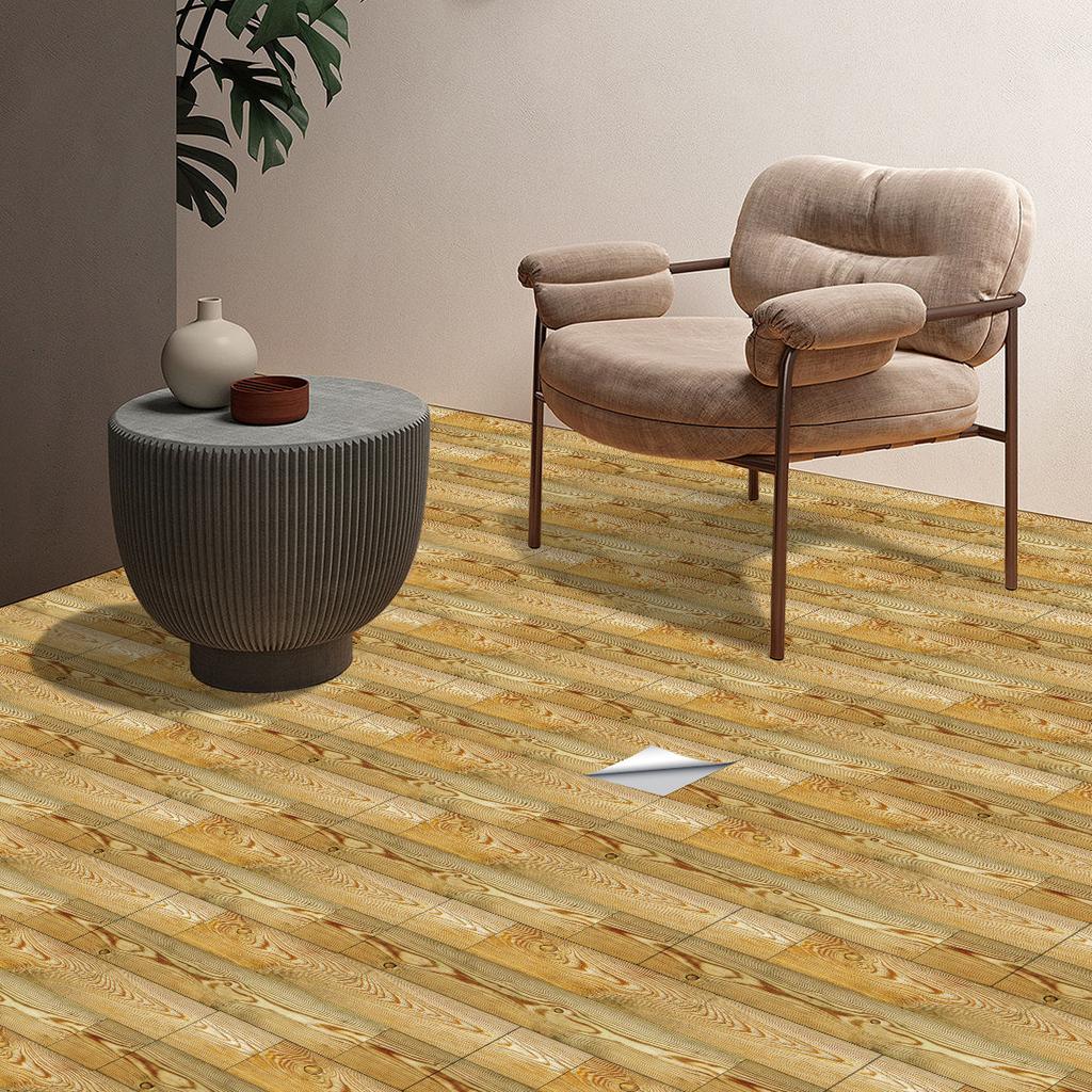 40X15 Cm 2 Stycken Pvc Trämönster Väggklistermärke Självhäftande Vattentät Vardagsrum Sovrum Väggdekoration Golvklistermärke