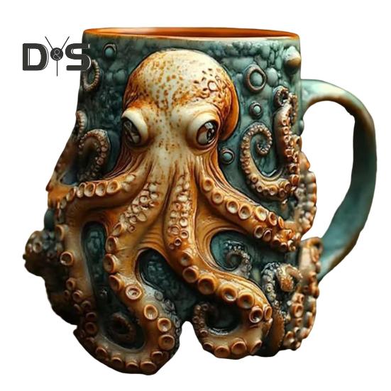 

Кружка для пива «Осьминог» в стиле Ктулху, средневековая пиратская кружка викингов, 3D-кружка для коллекционирования драконов для бара, домашнего декора, уникальный подарок для мужчин, тема ужасов C