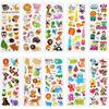 12 Sheets Wild Animal 3D Bubble Stickers Vibrant Cartoon Deer Lion Gorilla Tiger Monkey Decals for Laptop Water Bottle JXB