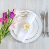 Metal Hollow Flower Rhinestone Napkin Ring for Home and Restaurant Table Decor