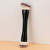Dual-Ended Makeup Brush - Angled Contour & Flat Head Foundation Brush for Cream, Liquid Foundation, Seamless Blending