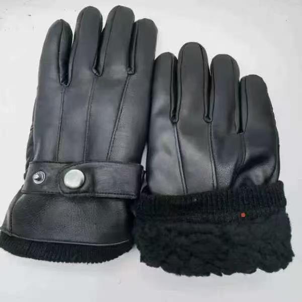 Unisex Genuine Leather Gloves for Winter, Motorcycle Riding, and Outdoor Activities
