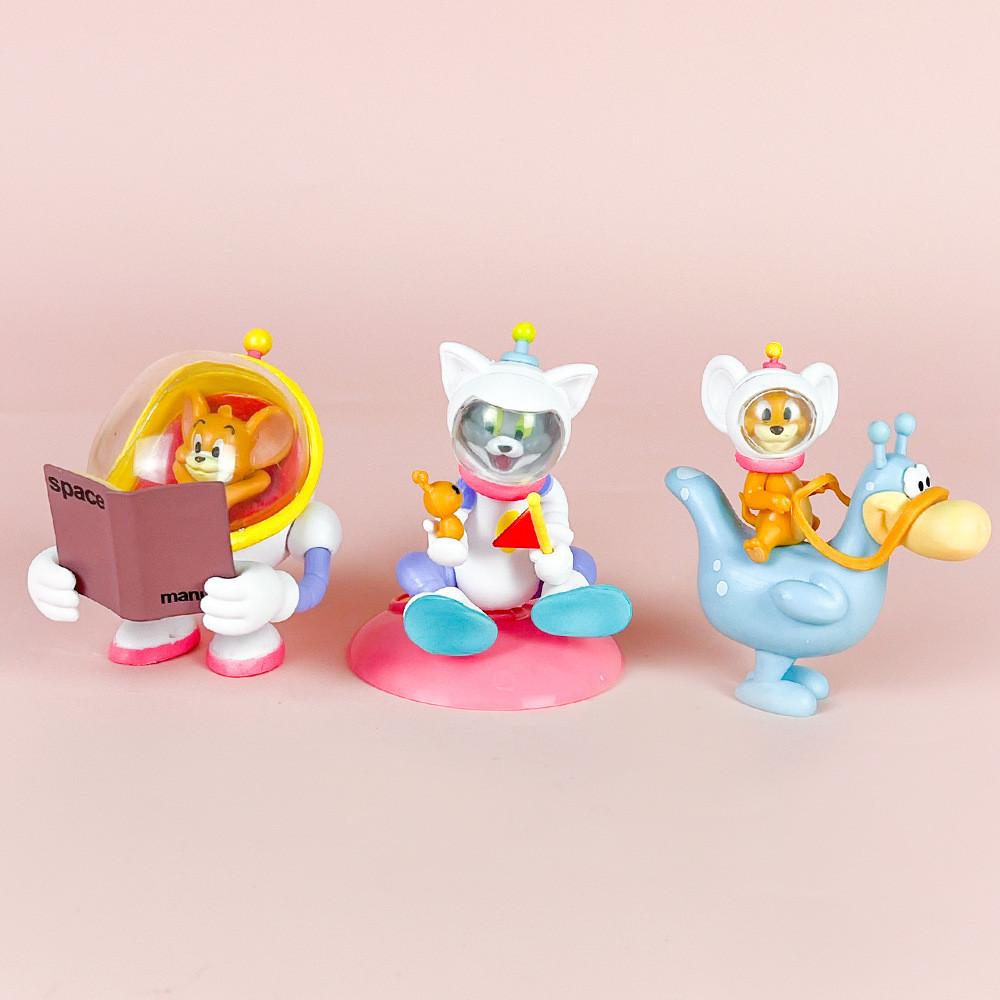 Tom Cute Cartoon And Jerry Space Series Model Set For Desktop Decoration