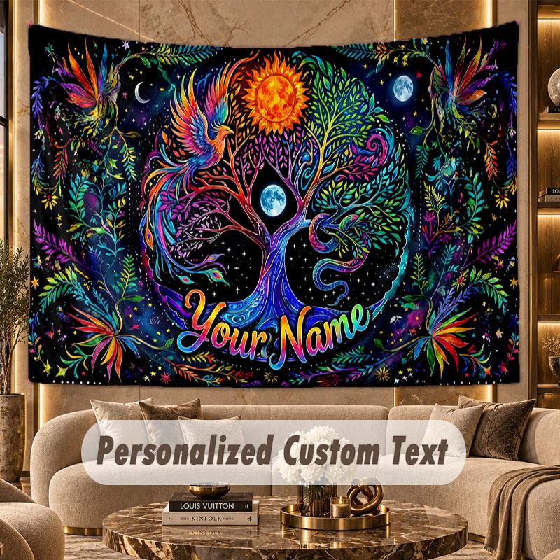 Music General (513) Theme Wall Tapestry Customized With Name Text Personalized Hanging Tapestry For Bedroom Living Room Decor