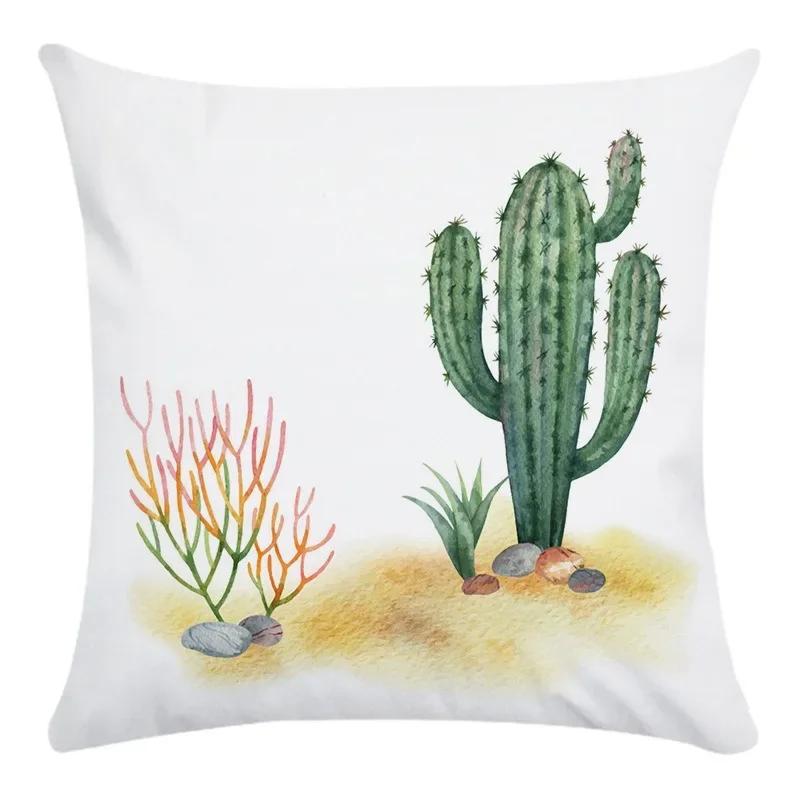 

Мода Домашнее Украшение Рисованный Мультяшный Принт Кактуса Супер Мягкая Наволочка Чехол на Подушку для Офисного Сиденья 66x66cm серый