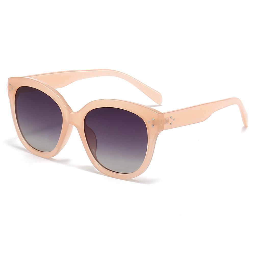 New Rivet Big Frame Wide-brimmed Sunglasses Female Cross-border Foreign Trade Fashion Cat's Eye Sunglasses Outdoor Riding Sunglasses.